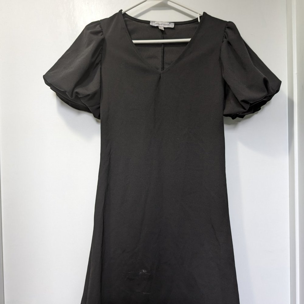 Black sheath style with puffy sleeves cocktail Dress - XSP